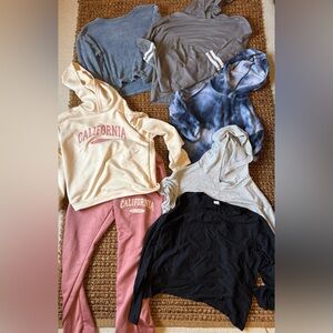 Girls Fall/Winter Lot Hoodies Sweaters Sweatpants Size 8/10/12